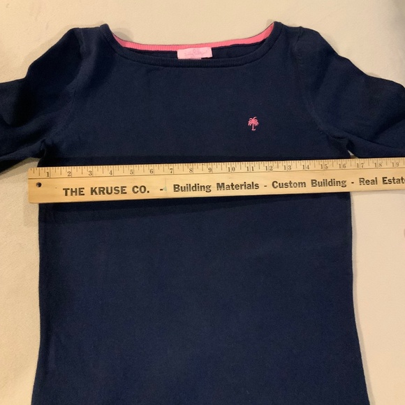 Lilly Pulitzer Blue M Sweater w/ pink accents - Picture 4 of 6